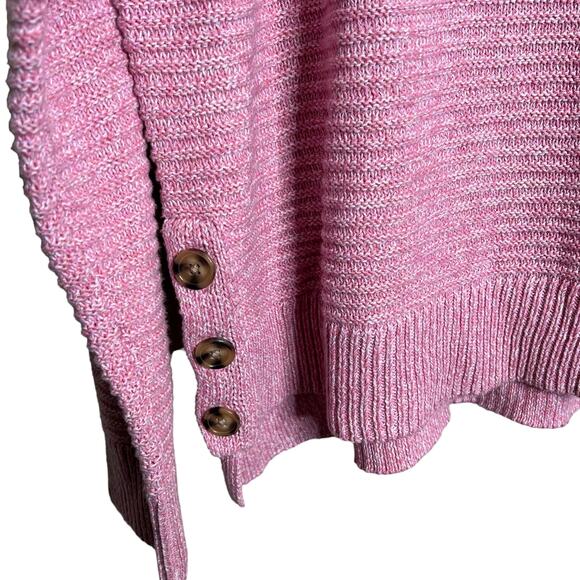 Joie Pink Marled Knit Sweater size XL NWOT long sleeved button side accents - Picture 5 of 6